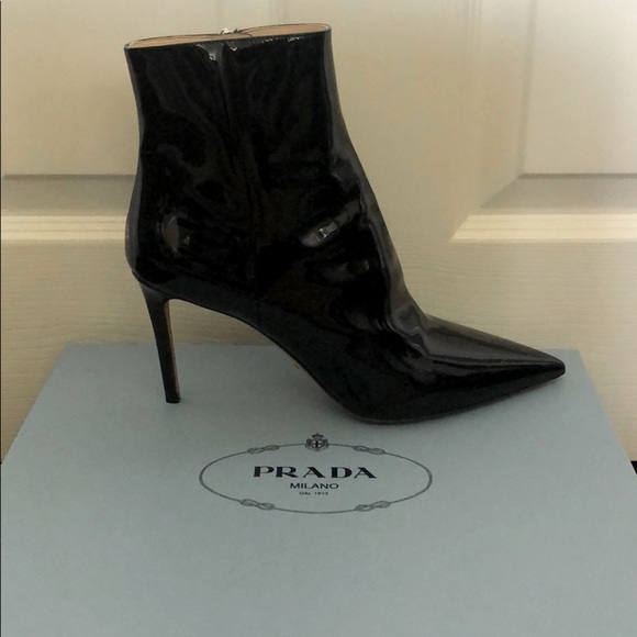 Prada Shoes - Prada patient leather boot